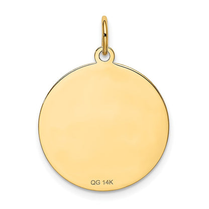 14K Gelbgold Mops-Scheiben-Charm