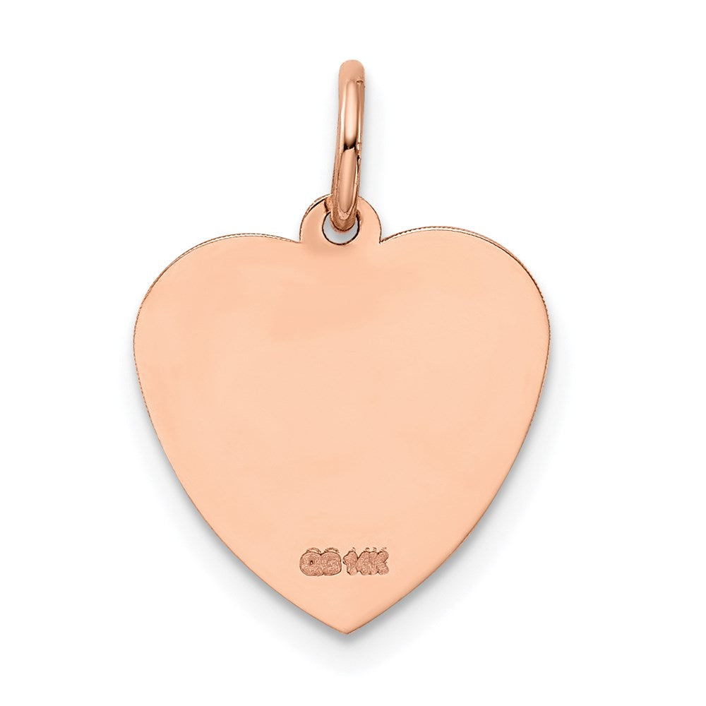 14K Roségold 14K Roségold Heilig Kommunion Herz Charm