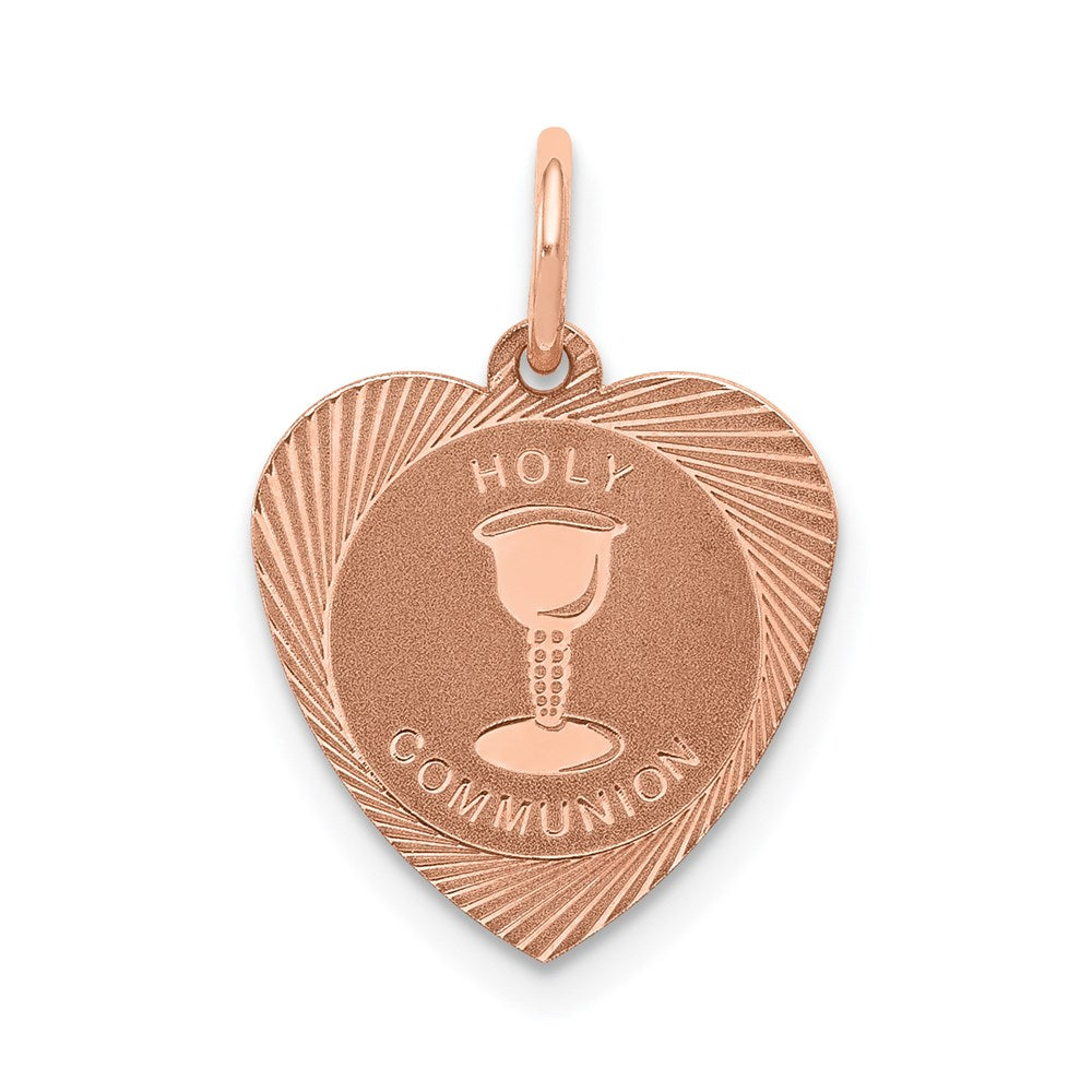 14K Roségold 14K Roségold Heilig Kommunion Herz Charm