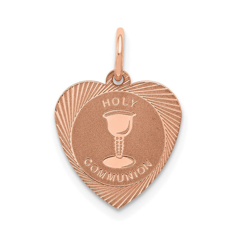 14K Roségold 14K Roségold Heilig Kommunion Herz Charm