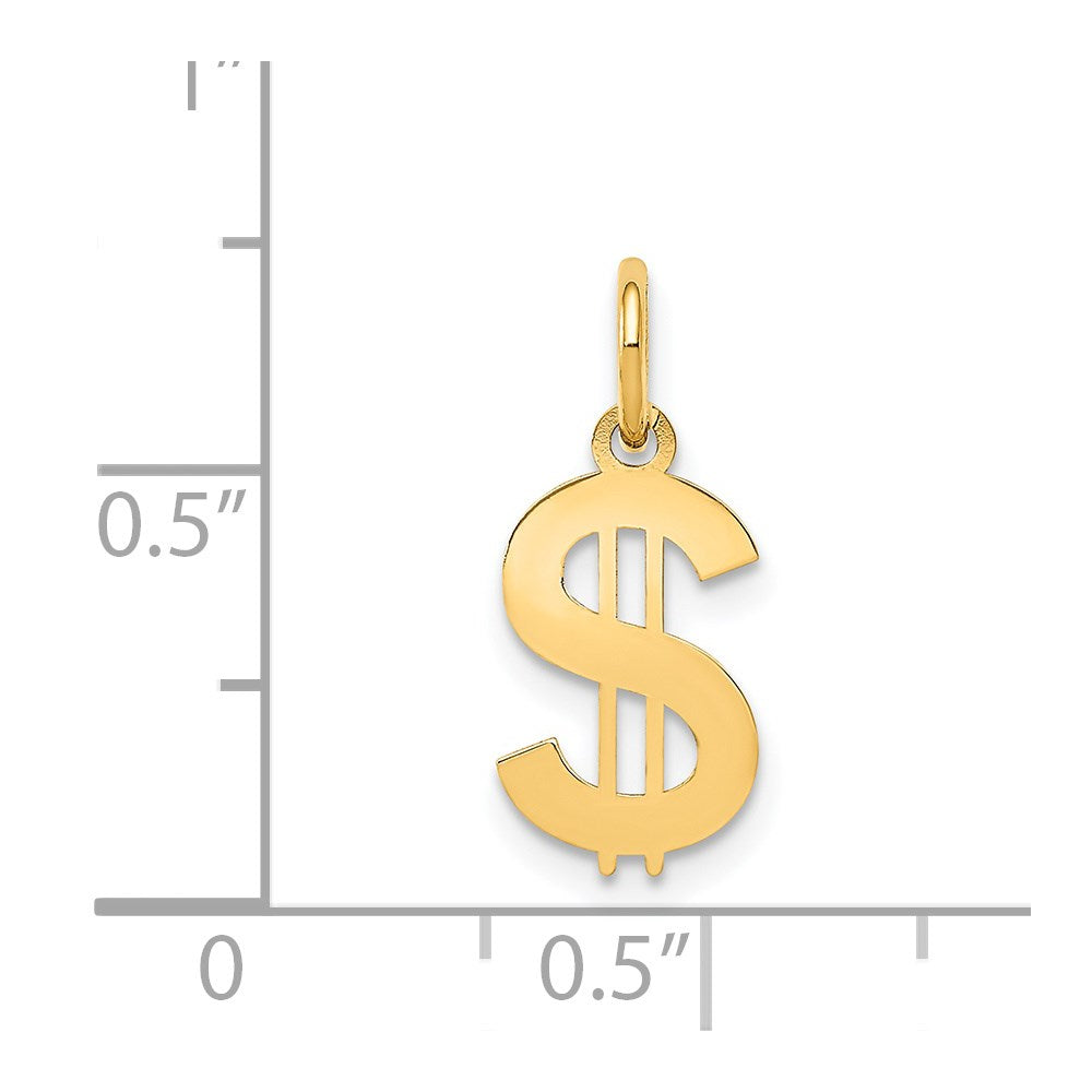 14K Gelbgold 14K Poliert Dollar Zeichen Charm