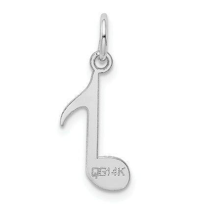 14K Weißgold 14K Weißgold Poliert Musical Note Charm