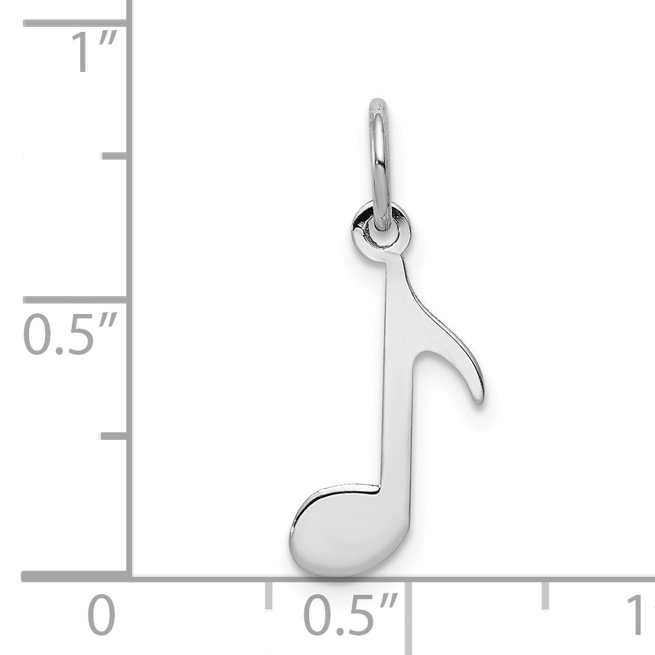 14K Weißgold 14K Weißgold Poliert Musical Note Charm