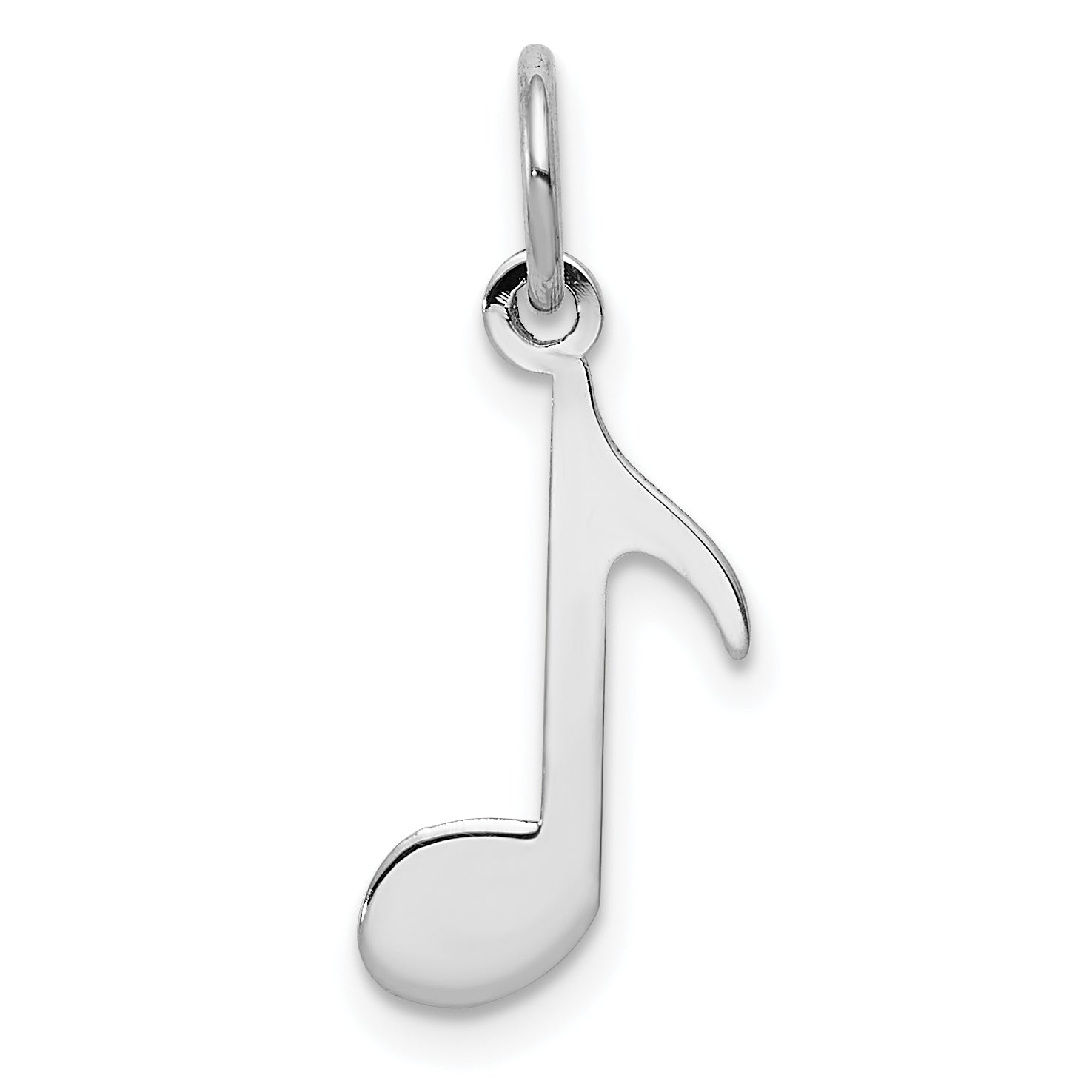 14K Weißgold 14K Weißgold Poliert Musical Note Charm