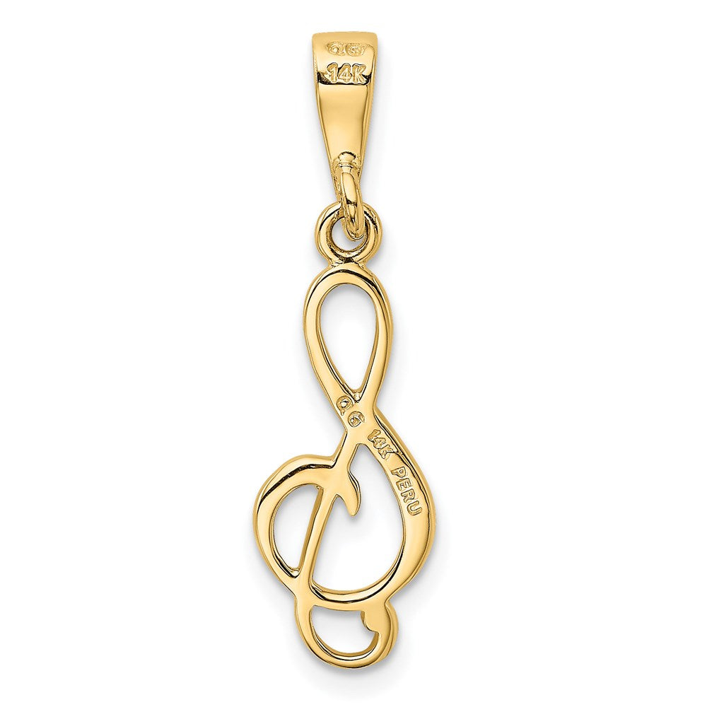 14K Gelbgold 14K Noten Schlüssel Charm