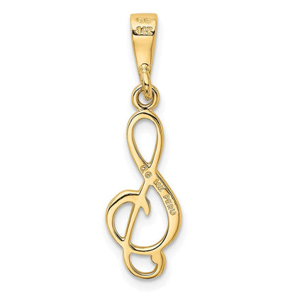 14K Gelbgold 14K Noten Schlüssel Charm