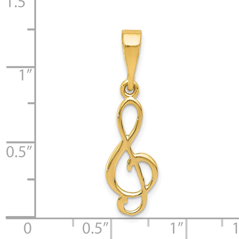14K Gelbgold 14K Noten Schlüssel Charm