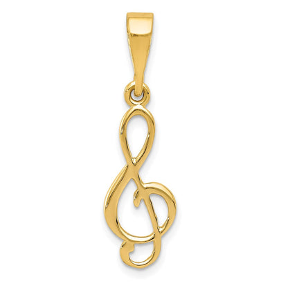 14K Gelbgold 14K Noten Schlüssel Charm
