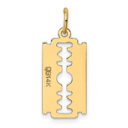 14K Gelbgold 14K Poliert Razor Blade Charm