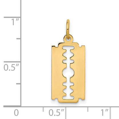 14K Gelbgold 14K Poliert Razor Blade Charm