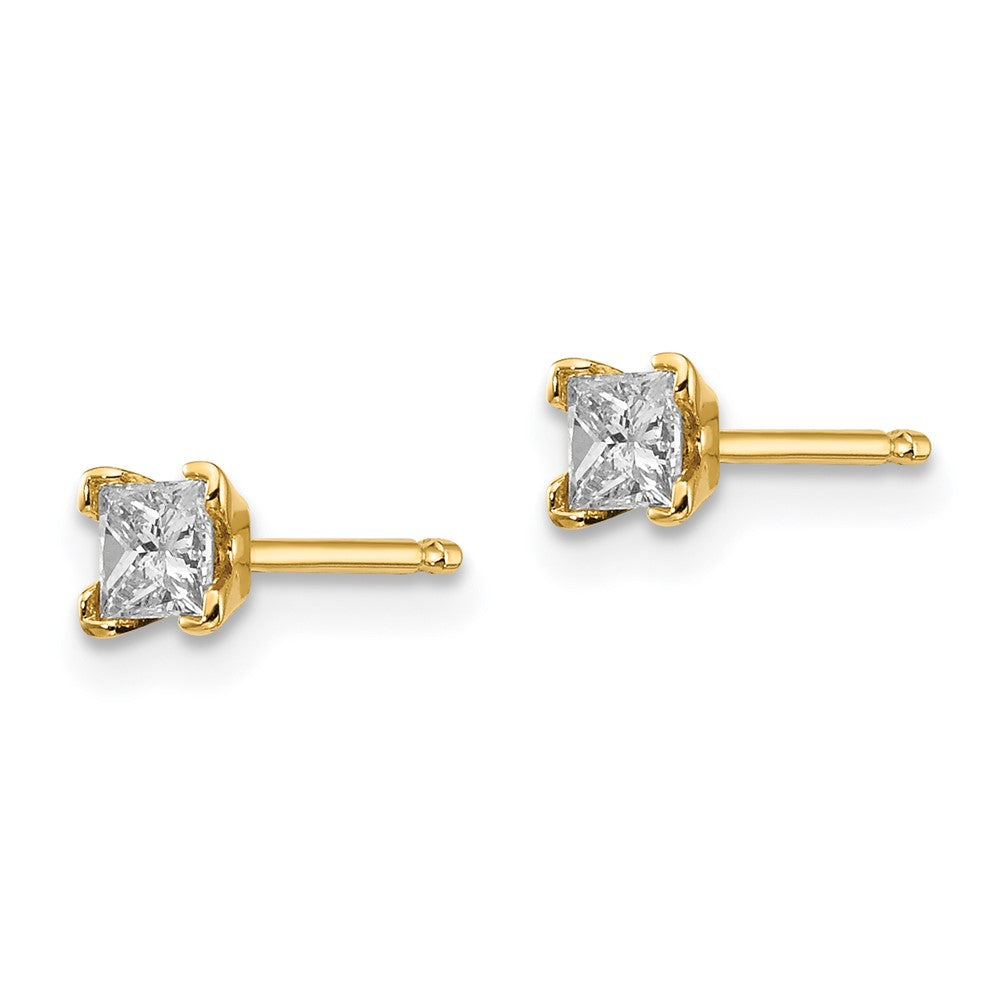14K Diamant-Ohrstecker im Princess-Schliff in VS-Qualität