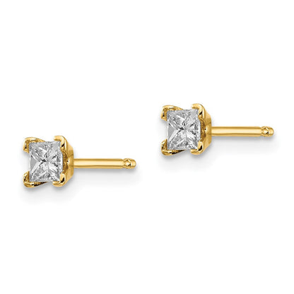 14K Diamant-Ohrstecker im Princess-Schliff in VS-Qualität