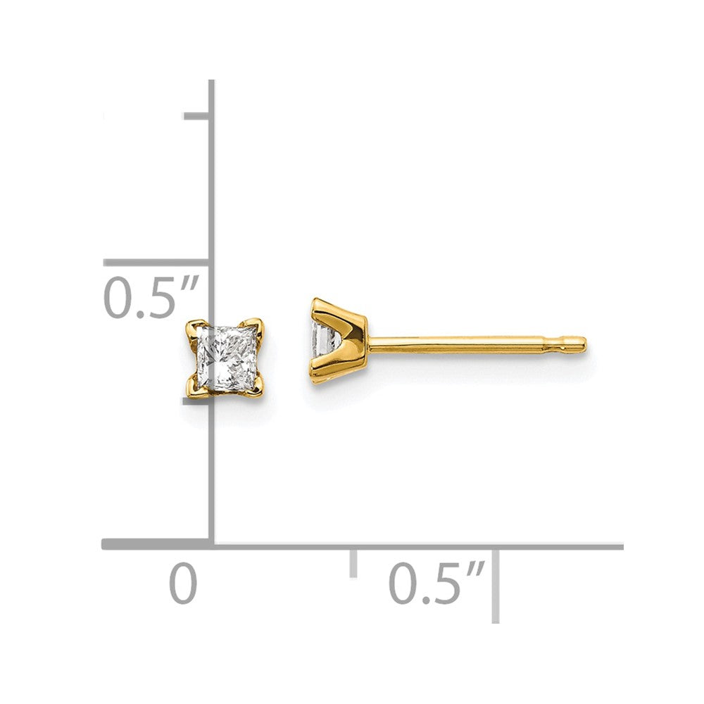 14K Diamant-Ohrstecker im Princess-Schliff in VS-Qualität