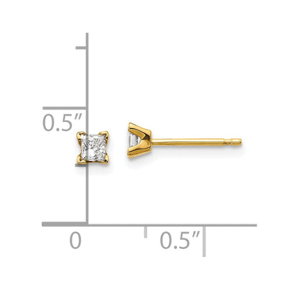 14K Diamant-Ohrstecker im Princess-Schliff in VS-Qualität