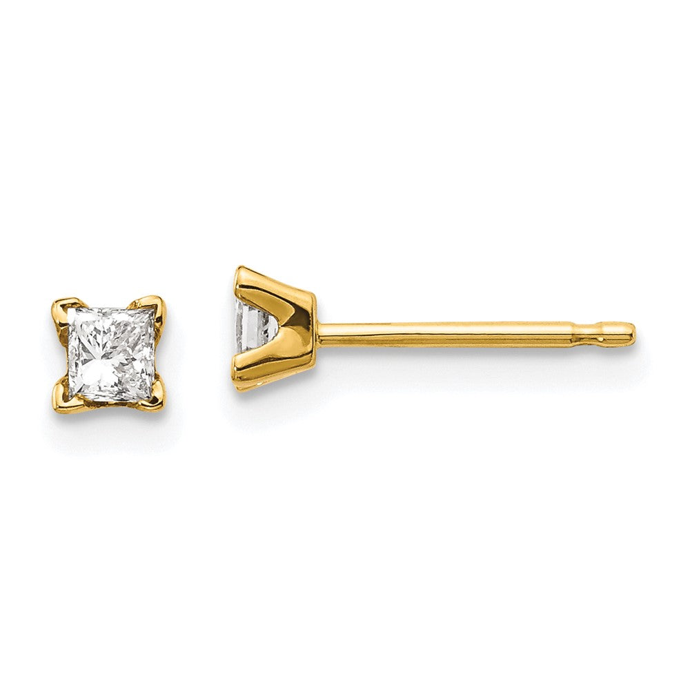 14K Diamant-Ohrstecker im Princess-Schliff in VS-Qualität