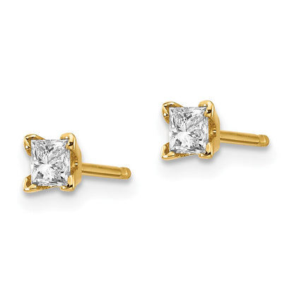 14K Ohrstecker mit Diamanten im Princess-Schliff, AAA-Qualität