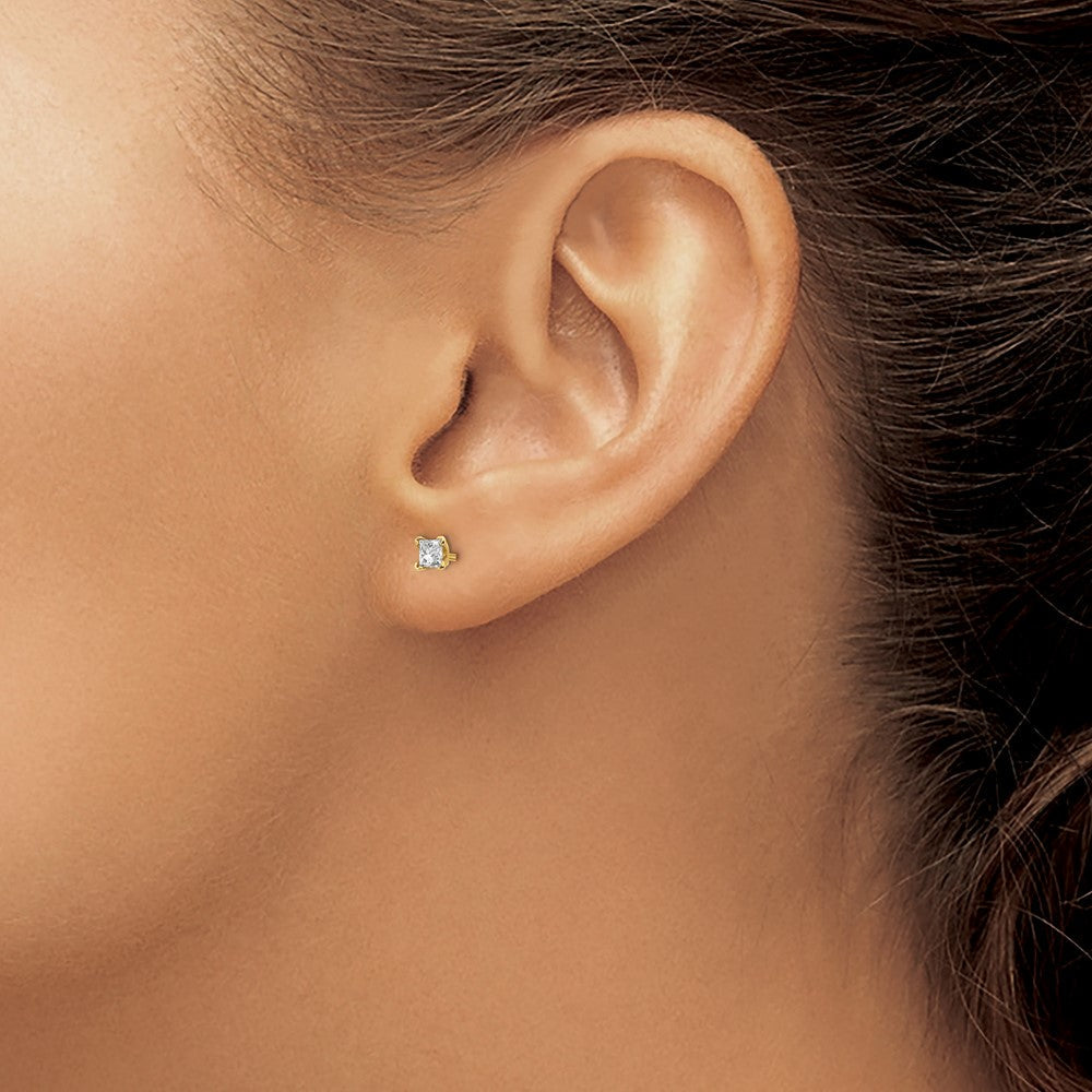 14K Diamant-Ohrringe im Princess-Schliff VS-Qualität