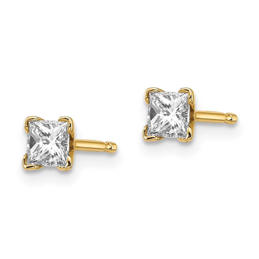 14K Diamant-Ohrstecker im Princess-Schliff in AA-Qualität