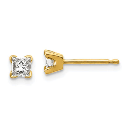 Ohrstecker mit Diamanten im Princess-Schliff 14K, VS-Qualität