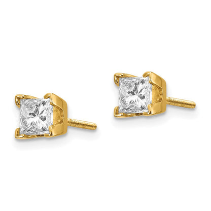 Ohrringe mit Diamanten im Princess-Schliff, VS-Qualität, 14K