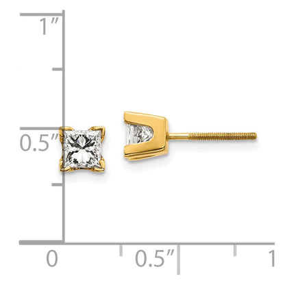 Ohrringe mit Diamanten im Princess-Schliff, VS-Qualität, 14K