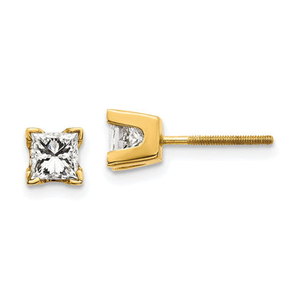 Ohrringe mit Diamanten im Princess-Schliff in 14K Gelbgold, AAA-Qualität