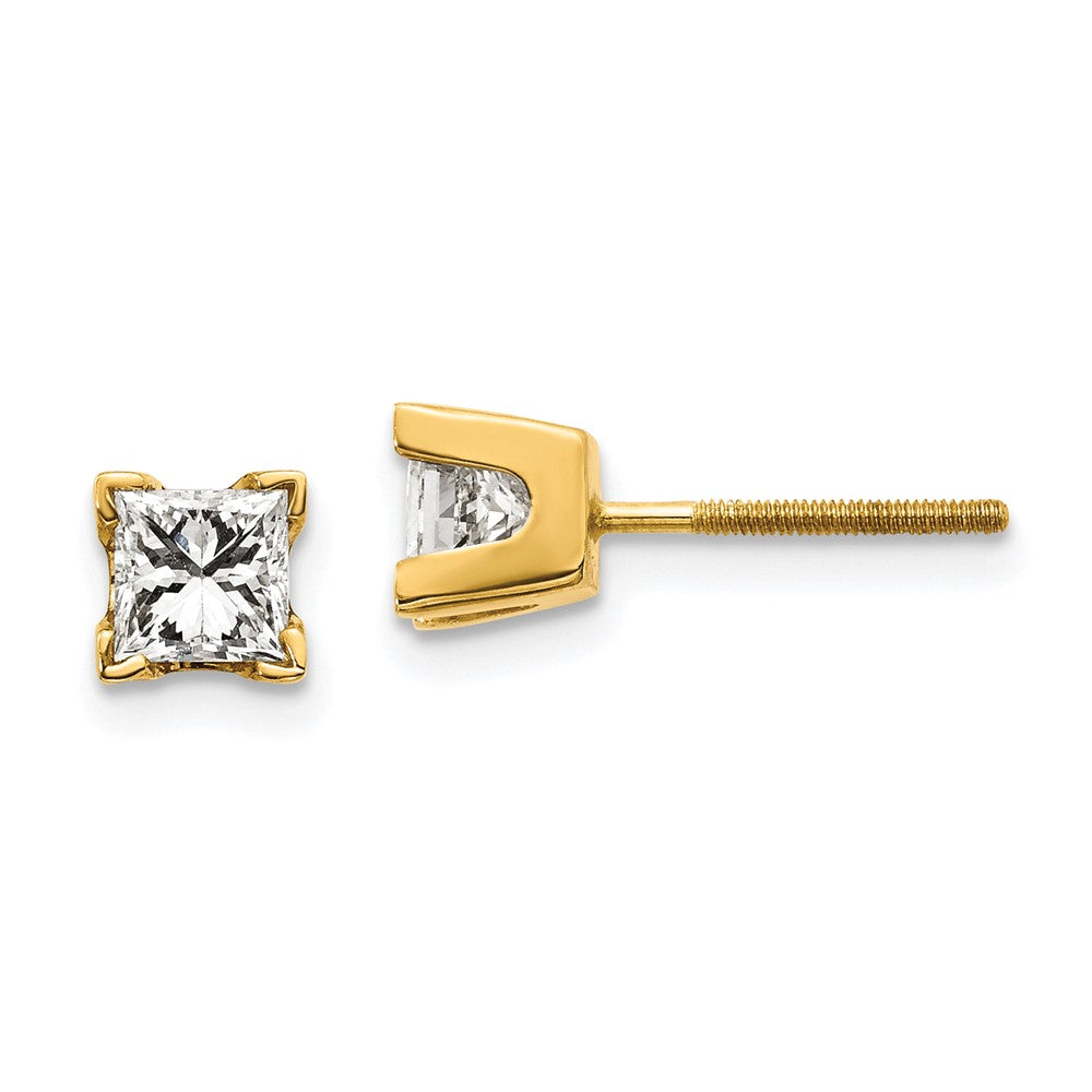 Ohrstecker mit Diamanten im Princess-Schliff 14K Gelbgold 0,8 ct AA-Qualität