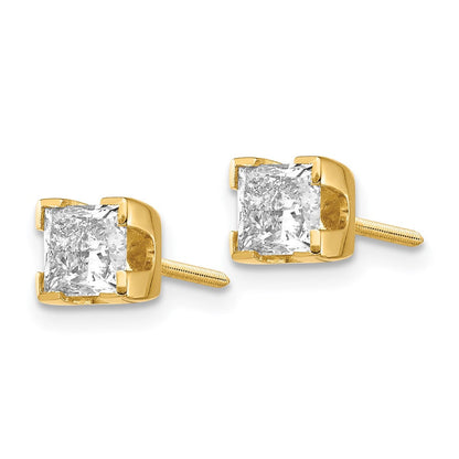 Ohrstecker 14K mit Diamanten im Princess-Schliff in AAA-Qualität