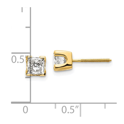 14K Ohrstecker mit Diamanten im Princess-Schliff, 1 ct. Gesamtgewicht, Qualität VS