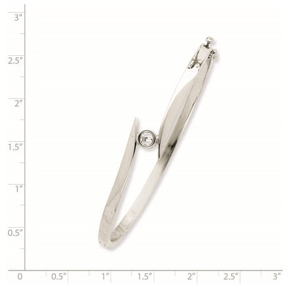14K Weißgold Komplett 1/4 Karat Aa Diamant Klappbar Oval Armreif Armband