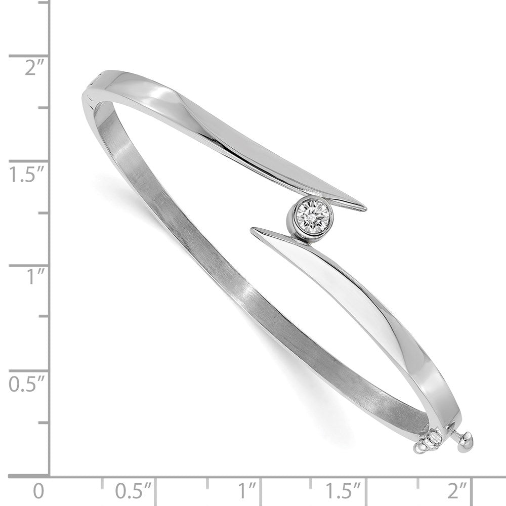 14K Weißgold Komplett 1/4 Karat Aa Diamant Klappbar Oval Armreif Armband