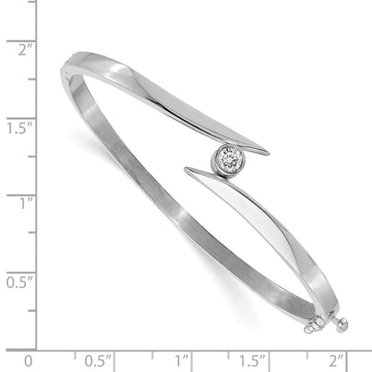 14K Weißgold Komplett 1/4 Karat A Diamant Klappbar Oval Armreif Armband