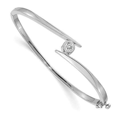 14K Weißgold Komplett 1/2 Karat Aaa Diamant Klappbar Oval Armreif Armband