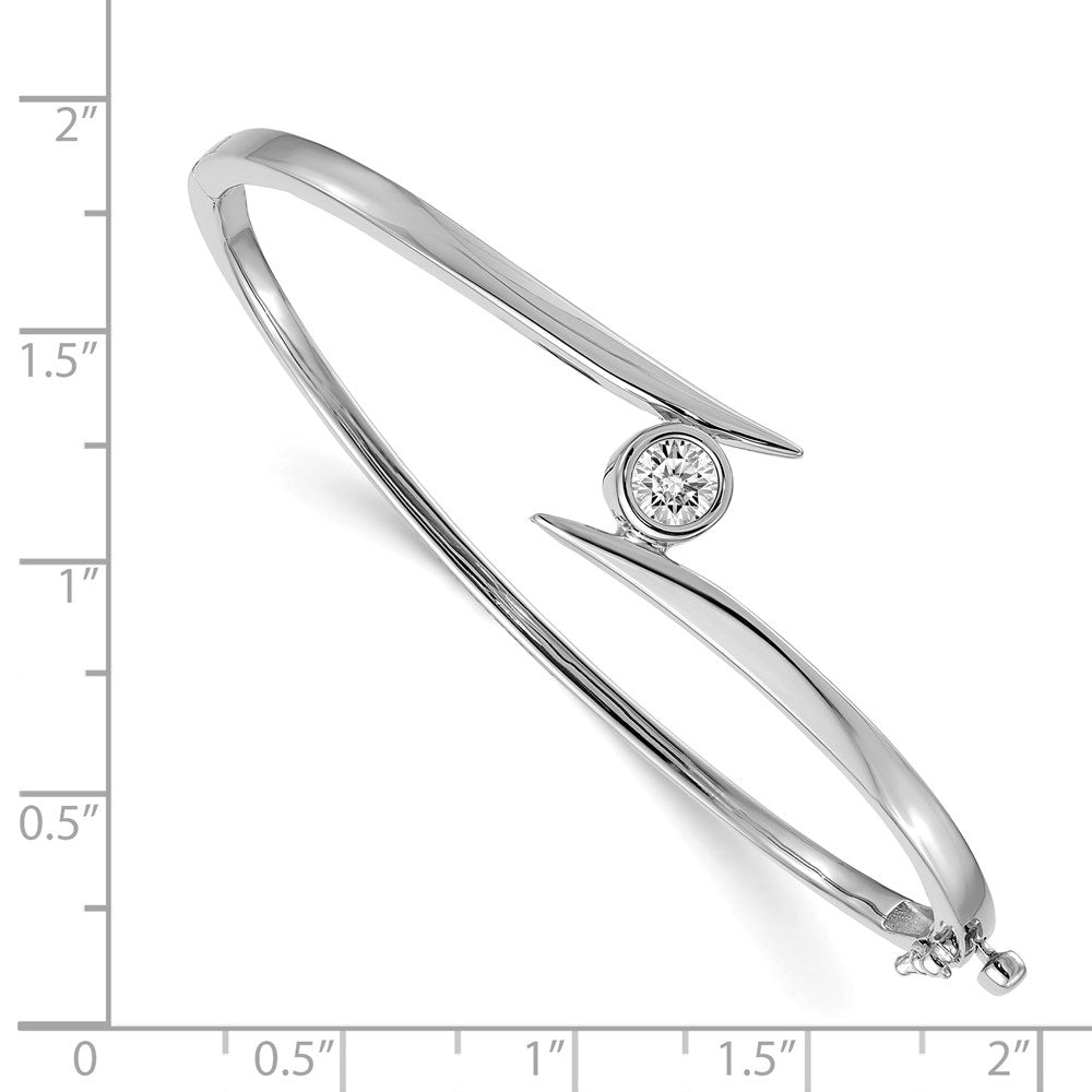 14K Weißgold Komplett 1/2 Karat Aaa Diamant Klappbar Oval Armreif Armband