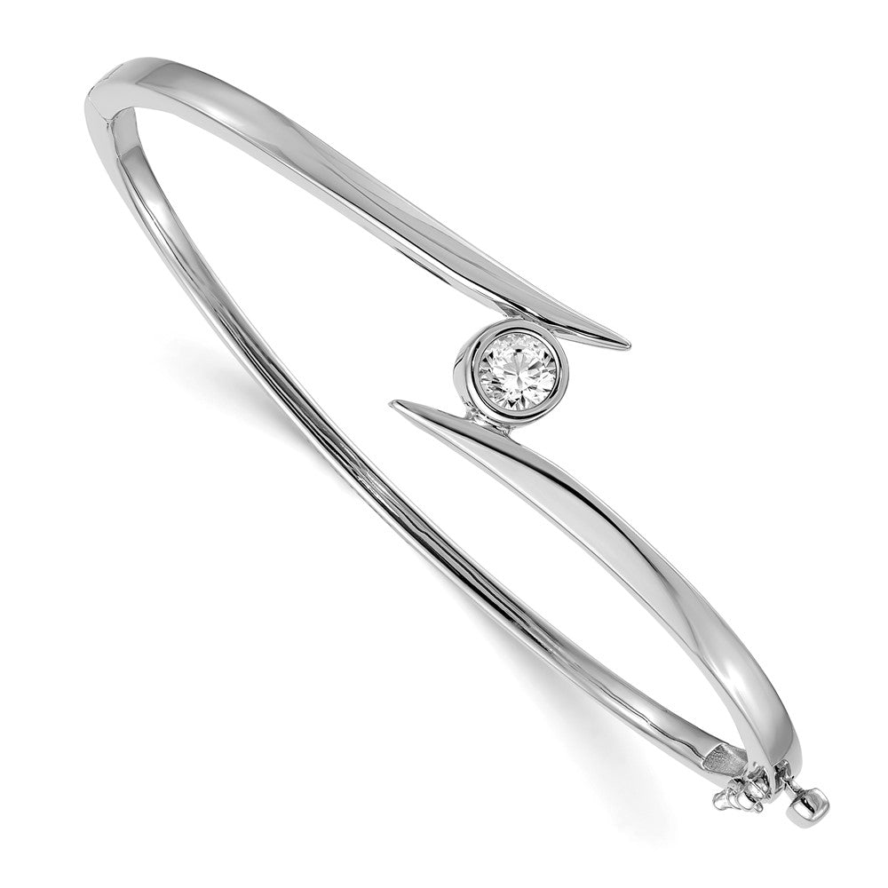 14K Weißgold Komplett 1/2 Karat Vs Diamant Klappbar Oval Armreif Armband