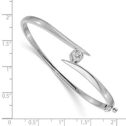 14K Weißgold Komplett 3/8 Karat Vs Diamant Klappbar Oval Armreif Armband