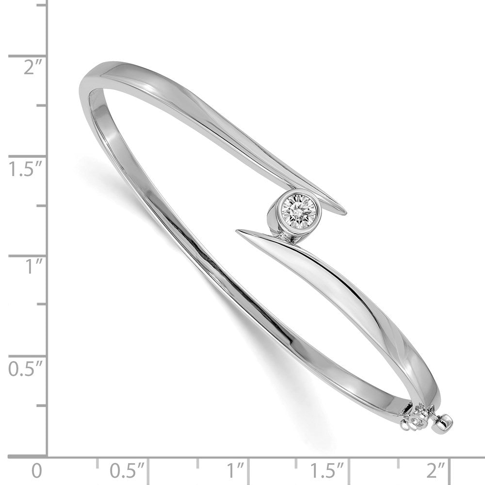 14K Weißgold Komplett 3/8 Karat Aa Diamant Klappbar Oval Armreif Armband