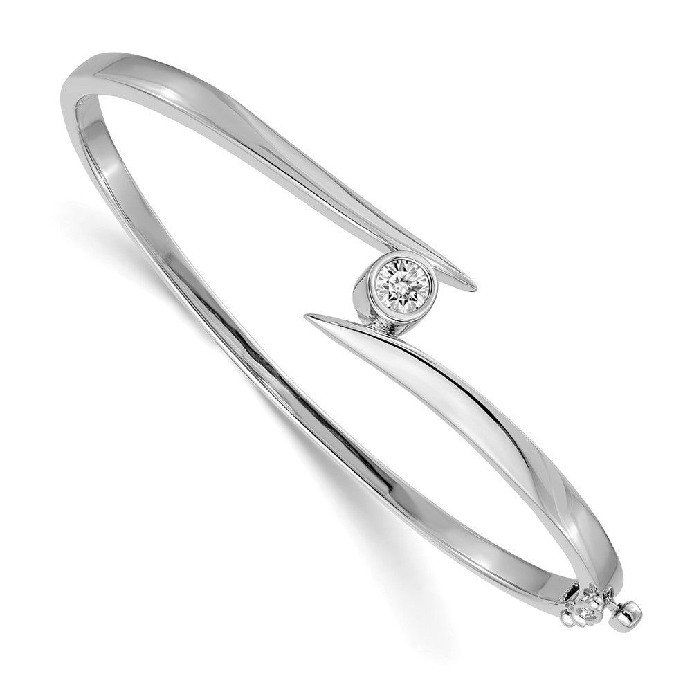 14K Weißgold Komplett 3/8 Karat Vs Diamant Klappbar Oval Armreif Armband