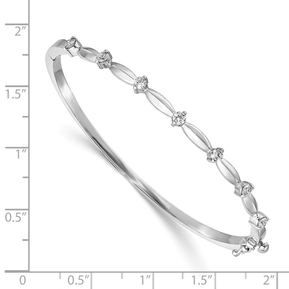 14K Weißgold Komplett 1/2 Karat Aa Diamant Klappbar Oval Armreif Armband
