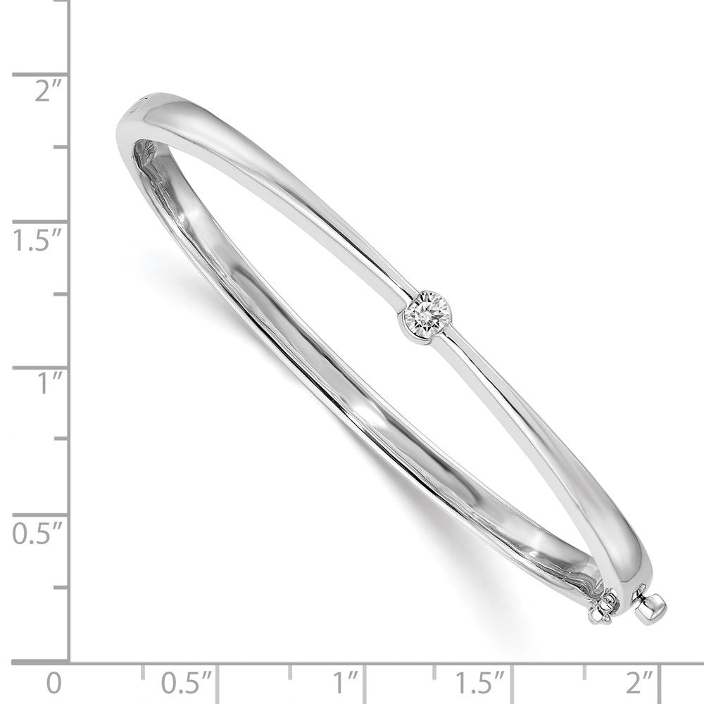 14K Weißgold Komplett 1/4 Karat Aa Diamant Klappbar Oval Armreif Armband