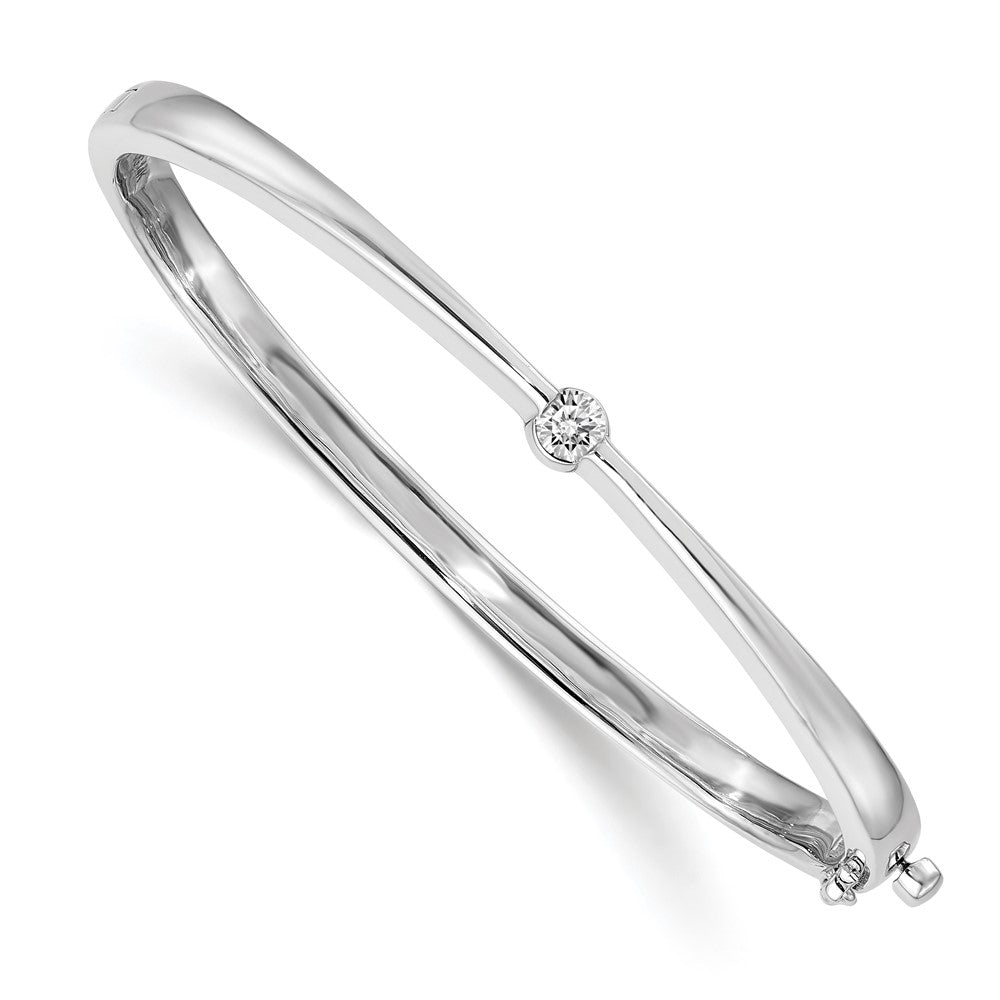 14K Weißgold Komplett 1/4 Karat Vs Diamant Klappbar Oval Armreif Armband