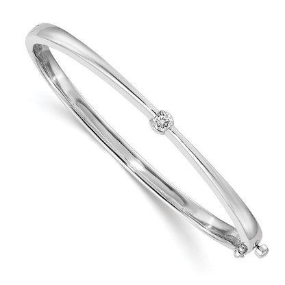 14K Weißgold Komplett 1/4 Karat Vs Diamant Klappbar Oval Armreif Armband
