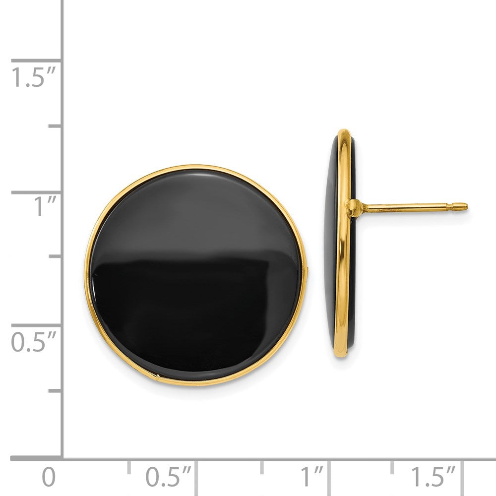 14K Gelbgold Schwarz Onyx Ohrringe