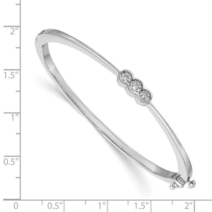 14K Weißgold Komplett 3 Stein 1/2 Karat Vs Diamant Klappbar Oval Armreif Armband
