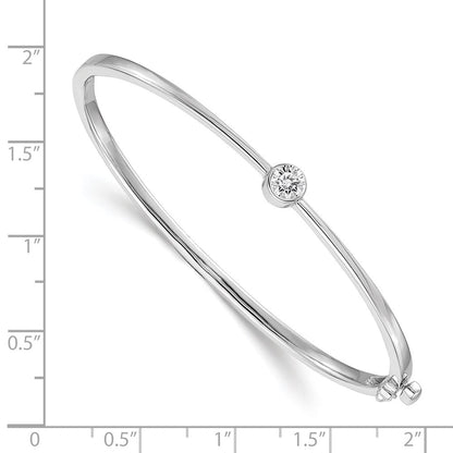14K Weißgold Komplett 1/4 Karat Aa Diamant Klappbar Oval Armreif Armband
