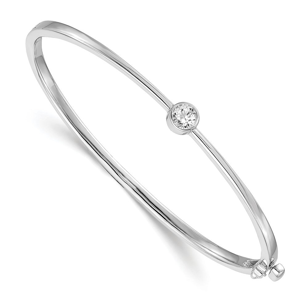 14K Weißgold Komplett 1/4 Karat Aa Diamant Klappbar Oval Armreif Armband