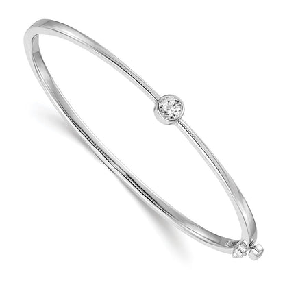 14K Weißgold Komplett 1/4 Karat Vs Diamant Klappbar Oval Armreif Armband