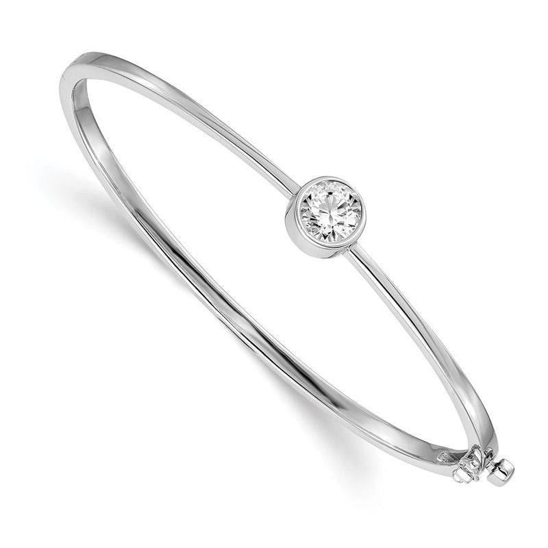 14K Weißgold 1 Ct. Im Labor Gezüchtet Diamant Vs/si+ G+ Zargenfassung Armreif Armband