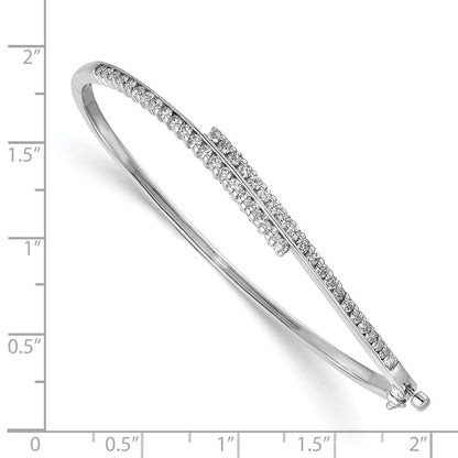 14K Weißgold Komplett 1 Karat Vs Diamant Klappbar Oval Armreif Armband