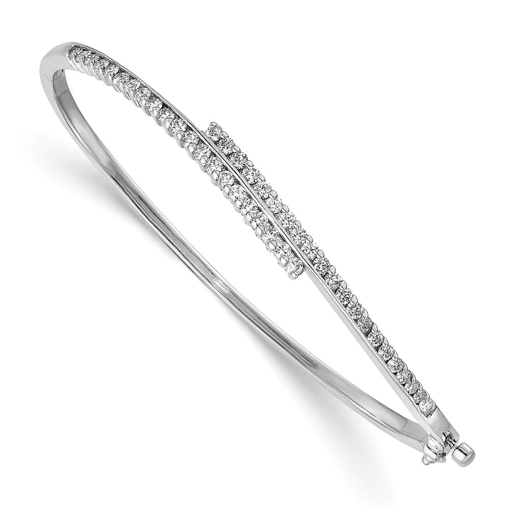 14K Weißgold Komplett 1 Karat Vs Diamant Klappbar Oval Armreif Armband